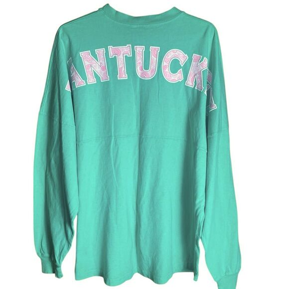 Nantucket Spirit Jersey Long Sleeve Mint Green Oversized Tee Shirt Women’s L - Picture 5 of 5